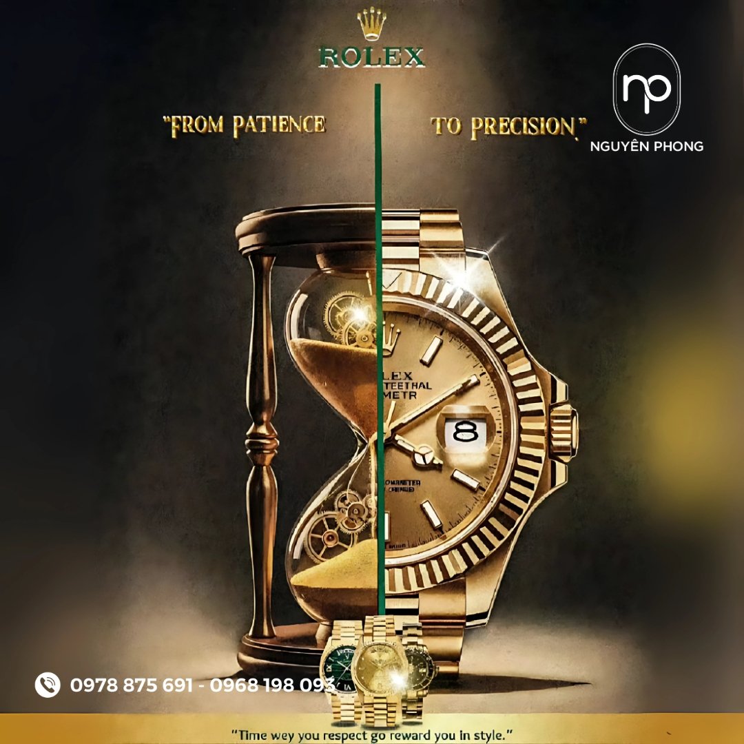 logo Rolex trên mặt đồng hồ